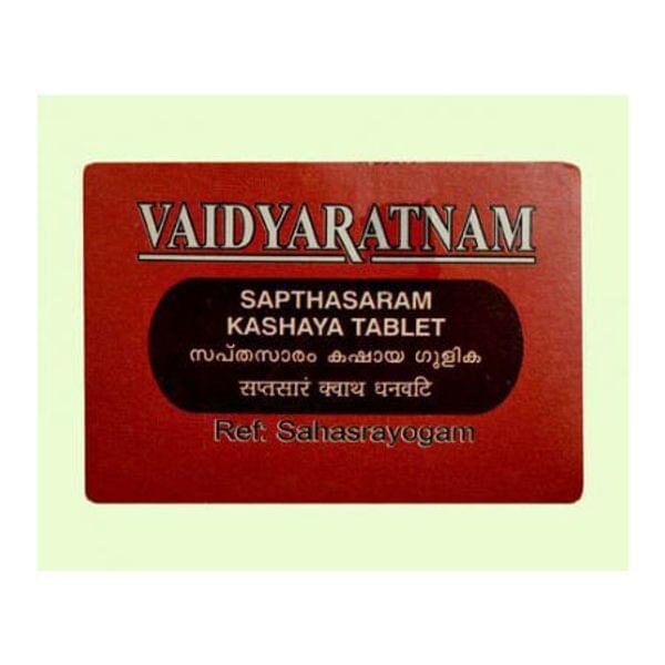 Vaidyaratnam Sapthasaram Kashaya Gulika 100 Tablet