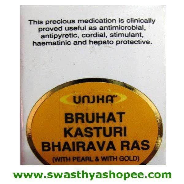 Unjha Bruhat Kasturi Bharav Ras 10 Tab