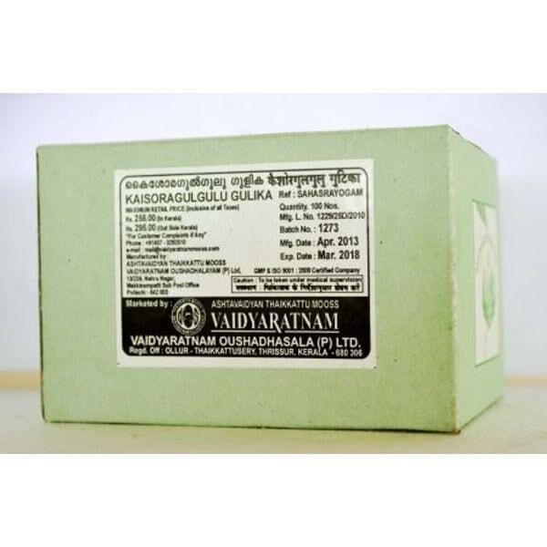Vaidyaratnam Kaisoraguggulu Gulika 100 Tablets