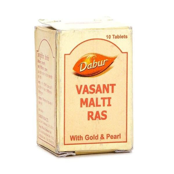 Dabur Vasant Malti Ras with Gold 10 Tablet combo of 3 packs