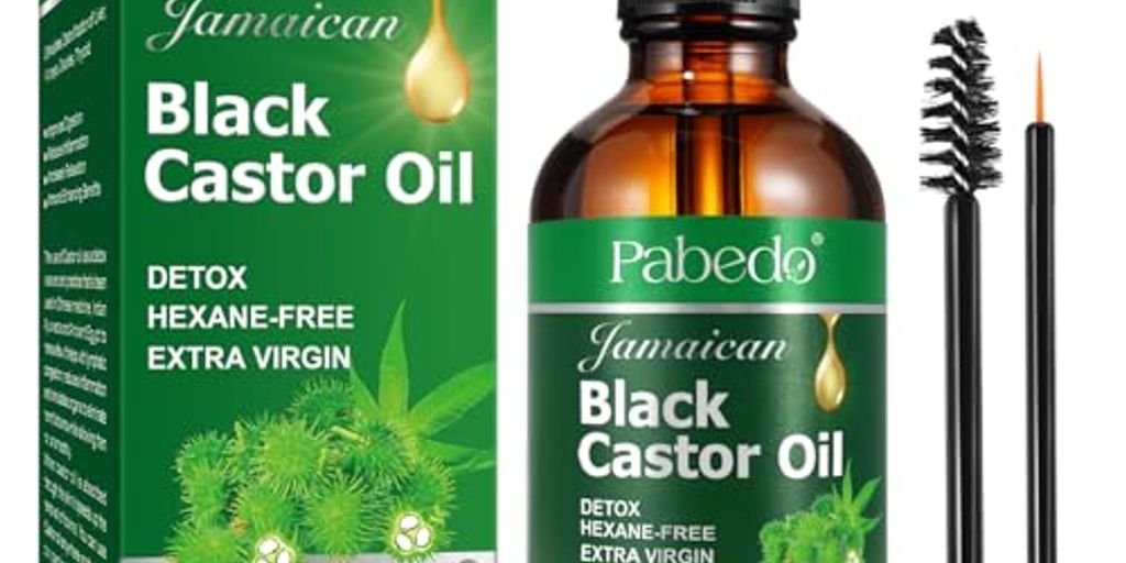 castor oil bottle with hair