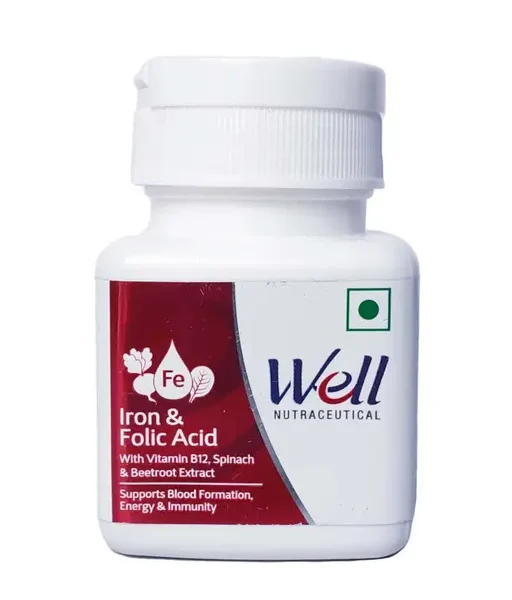 Modicare Well Iron & Folic Acid With Vitamin B12 Tablets - 60 Tablets