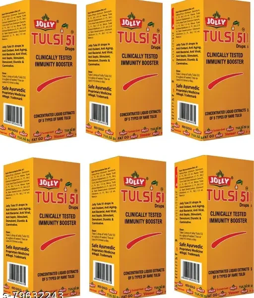Jolly JOLLY TULSI 51 DROPS NATURAL IMMUNITY BOOSTER - PACK OF 6