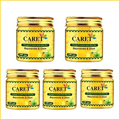 Caret Organic Orange Lemon Aloe Vera Gel (100gm) Pack of 5
