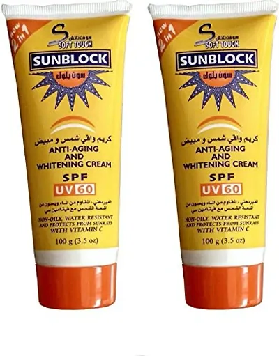 Softtouch Sunblock Anti Aging Whitening Cream-SPF UV60 (Pack of 2)