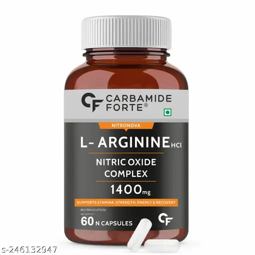 Carbamide Forte Nitric Oxide Supplement 1400mg with L-Arginine HCL, AAKG, L Citrulline Malate, Beet Root Extract & Caffeine – 60 Veg Capsules