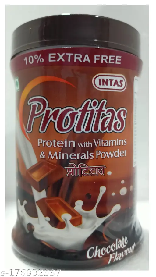 qod3r_512-1.webp PROTITAS Protein powder with vitamins, minerals For Energy, Strength, Immunity, Muscle Growth,Mass gain Protein Blends For all age Family members (CHOCOLATE , 220 gm)